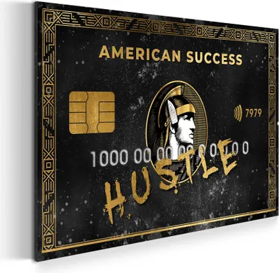 Produktbild von Success Card, Motivation, Geld & Erfolg Wandbild Leinwandbild Kunstdruck Wanddeko: 120x80x4cm
