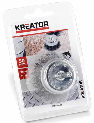 Obrázek produktu pro Ocelový kartáčový nástavec KREATOR Drátěný kartáč ø 6 mm - Kulatý kartáč ø 50 mm - Ocelový kartáč ø 50 mm