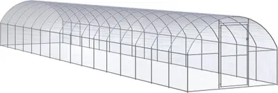 Image de The Living Store Poulailler d'extérieur 3x16x2 m Acier galvanisé