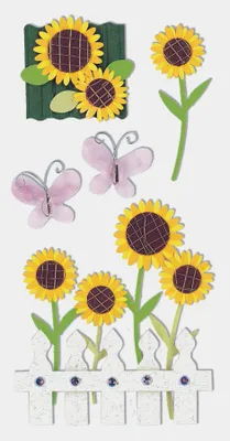 Produktbild von HEYDA Sticker Mix Sonnenblumen, Karton, Mehrfarbig, Junge/Mädchen, 75 mm, 165 mm, 5 Stück(e)