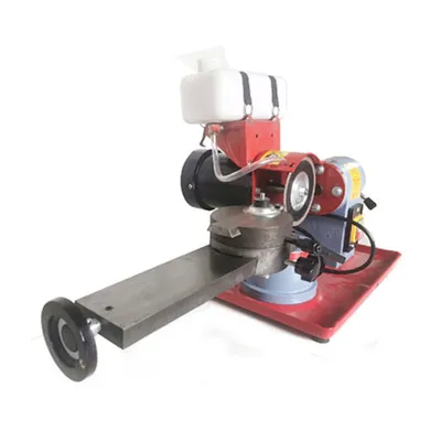 A close-up studio shot of a blade sharpening machine.