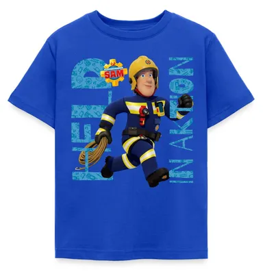 Produktbild von Spreadshirt Feuerwehrmann Sam™ Held In Aktion Cooles Design Kinder T-Shirt, 122/128 (7-8 Jahre), Royalblau