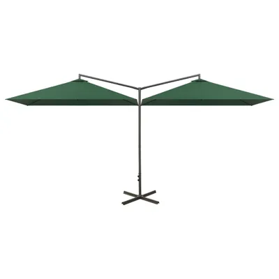Immagine prodotto di vidaXL Ombrellone doppio con asta in acciaio 600x300 cm Verde