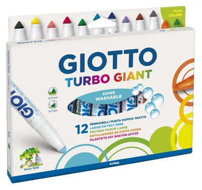 Image de Giotto Turbo Markers Giant Conical Tip 12 pieces Multicolor Extra Large