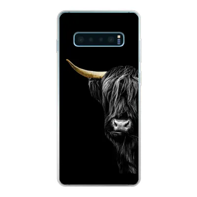 Produktbild von MuchoWow® Handyhülle Schutzhülle Hülle für Samsung Galaxy S10 Plus Schottischer Hochländer - Kühe - Gold Silikon Softcase Handy Hülle - Schutzhülle