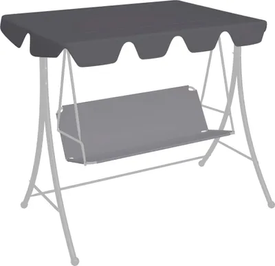 Imagen del producto de Toldo de repuesto para hamaca colgante de The Living Store, color antracita, dimensiones 150/130 x 70/105 cm