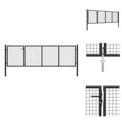 Obrázok produktu pre vidaXL Záhradná brána oceľová 350 x 100 cm antracit - Záhradné brány