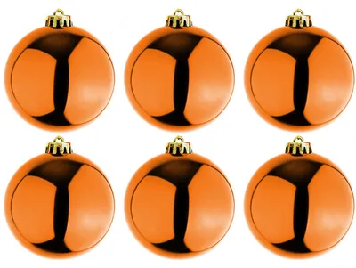 6 Stück XL Christbaumkugeln Weihnachtsbaumkugeln Baumschmuck Orange Ø 15cm