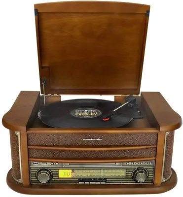 Imagen del producto de Soundmaster NR560, Madera, 33, 45 y 78 RPM, FM, AM, CD, CD-R, CD-RW, conector de 3,5 mm, 10 W