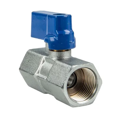 Produktbild von tecuro MINI Kugelhahn beidseitig Innengewinde Rp 3/8 Zoll (DN8), Messing vernickelt