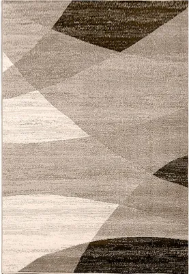 Produktbild von Moderner Teppich Geometrisches Muster Meliert in Braun Beige, Maße:80x250 cm