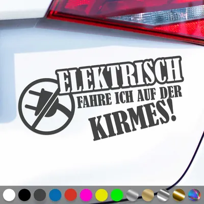 Produktbild von PantherPixel Elektrisch Aufkleber Fahre Ich Auf Der Kirmes Sticker Auto Geschenkidee Farbe Dunkelgrau