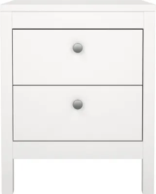 Immagine prodotto di Comodino Madrid 2 cassetti bianco.