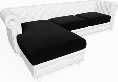 Produktbild von Sofa Sitzkissenbezug 2 Sitzer + Chaise, Stretch Samt Sofabezug L-Form Sofa Sitzkissen Schonbezug Sofahusse Sofaschoner, Schwarz