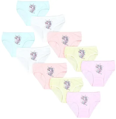 Produktbild von TupTam Mädchen Slips mit Aufdruck 10er Pack, Farbe: Einhorn Blau Graphite Grau Rosa , Größe: 92-98