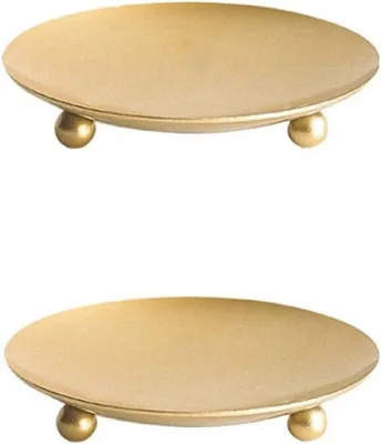 Immagine prodotto di Portacandele in metallo per candele a stoppino, set da 2, ideali per tavola, matrimoni, Natale, Avvento