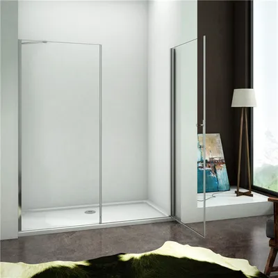 Produktbild von Nischentür 100cm Pendeltür + 90cm Seitenwand H.195cm Duschabtrennung Duschkabine Duschtür 6mm Nano Glas