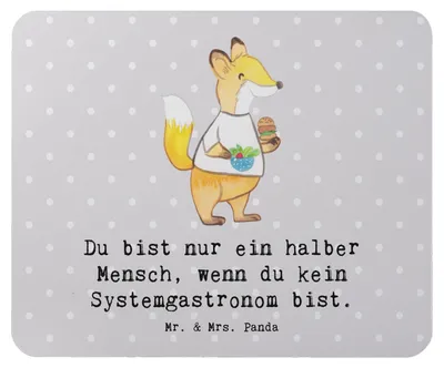 Produktbild von Mr. & Mrs. Panda Mousepad Systemgastronom Herz - Grau Pastell - Geschenk, mousematte, Mauspad, pc, laptop, Mouse Pad
