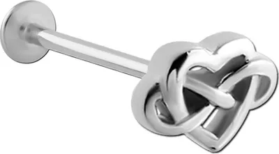 Produktbild von viva-adorno 1,0mm Labret Lippen Tragus Helix Piercing Stecker Herz Unendlichkeit Z582