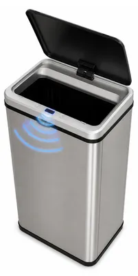 Produktbild von Eurocatch Mülleimer 60 L - Automatischer Sensor - Edelstahl - Silber