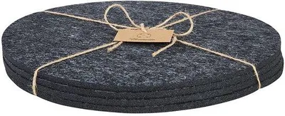 Image de Set de nappe gris foncé, pratique set de table 4 pièces pour tasses, lavable (30 cm)
