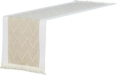 Produktbild von Tischdecke, Deko-Tischdecke im Boho-Stil, Fischgrät 40x140 Boho 093 Beige