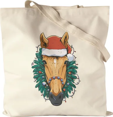 Produktbild von Pferd Stoffbeutel Jutebeutel Canvas Hengst Weihnachten Pferdekopf Reiten Hobbie Pferdeflüsterer Ausritt Pferdeliebhaber Reiter Reiterin