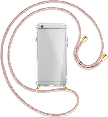 Produktbild von Handykette Backcover-Schutzhülle mit Band (Metall goldfarben) für Apple iPhone 6 Plus - roségold