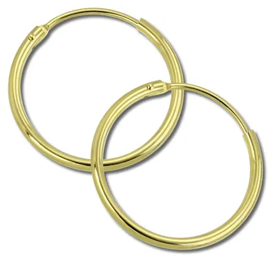 Image de Boucles d'oreilles créoles en or jaune, 20 mm, modèle Simply, en or jaune 333, bijoux authentiques, référence D3GDO0032Y
