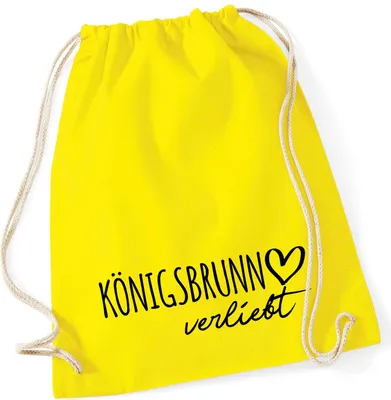 Produktbild von Huuraa Turnbeutel Königsbrunn verliebt 12 Liter Yellow Baumwolle Rucksack Geschenkidee