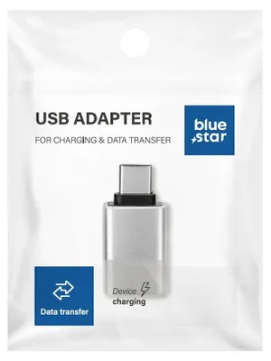 Productafbeelding van USB A 3.0 naar Type C adapter - merk Blue Star - wit
