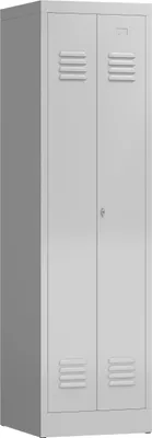 Produktbild von ClassiX Garderobenschrank, 2 Abteile mittig schließend, 1800 x 500 x 500 mm, lichtgrau