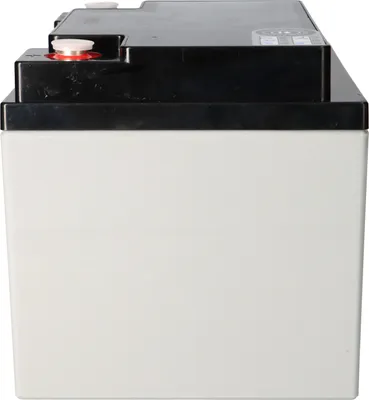 A white battery with a black top.