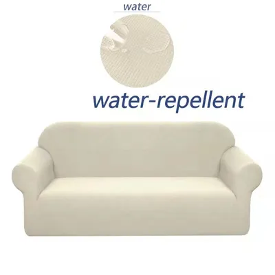 Imagen del producto de Proteja su sofá con estilo: fundas impermeables para sofás, color beige, de 145 a 185 cm