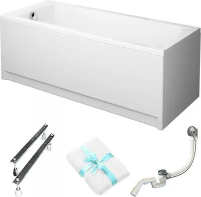 Produktbild von Cersanit | Badewanne - Korat Badewanne - 170x70 Cm - Weiße Verkleidung - Acryl - Siphon Und Füße