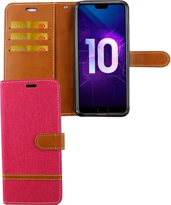 Produktbild von Huawei Honor 10 Handy Hülle Schutz-Tasche Case Cover Kartenfach Etui Wallet Pink