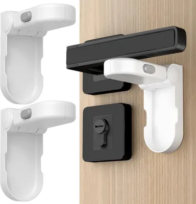 Immagine prodotto di Sistemi di sicurezza per porte per bambini - Universali - 2 pezzi. Serrature di sicurezza per porte per bambini con adesivo 3M