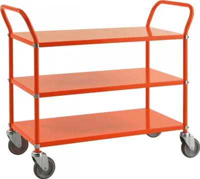 Produktbild von Kongamek Etagenwagen mit 2 Böden 900x440mm Orange ohne Bremse
