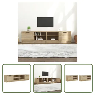 Produktbild von The Living Store TV-Schränke 2 Stk. Sonoma-Eiche 80x35x36,5 cm Holzwerkstoff