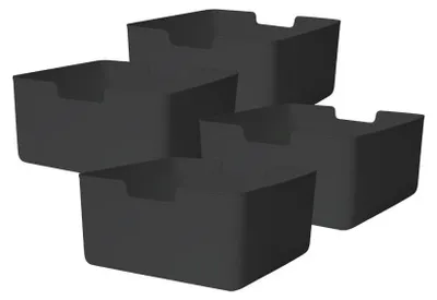 Image de Lot de 4 boîtes de rangement - 31 x 31 x 15 cm - Gris anthracite