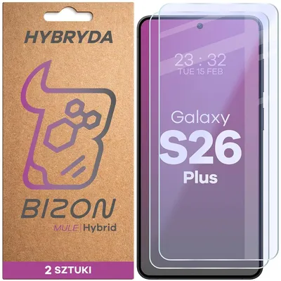 Produktbild von 2x Flexibles Hybridglas für Galaxy S26 Plus, Bizon Hybrid Mule Duo