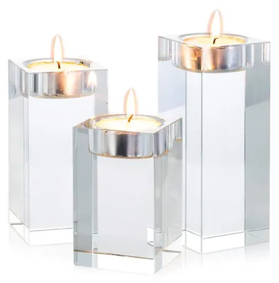 Produktbild von Kerzenhalter - Kristall Kerzenhalter - Für romantisches Dinner - Transparent - Dekorativer Kerzenhalter - Perfekt für Partys - Stilvolles Design