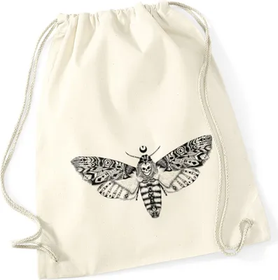 Produktbild von Turnbeutel Schmetterling Falter Totenkopf Aztekenmuster Boho Hipster Beutel Tasche