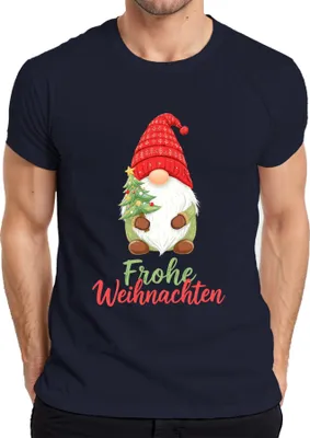 Produktbild von Frohe Weihnachten Wichtel Weihnachtsgnom Weihnachtsbaum Niedlich Herren T-Shirt, Navy, S