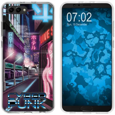 Produktbild von PhoneNatic Case kompatibel mit Huawei Honor View 10 Silikon-Hülle Retro Wave Cyberpunk.01 M4