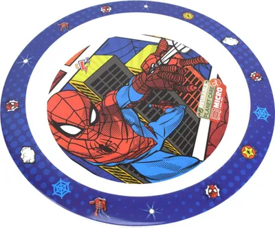 Produktbild von STOR Marvel Spiderman-Essteller für Kinder, BPA-freier Kunststoff, mikrowellengeeignet, waschbar und wiederverwendbar
