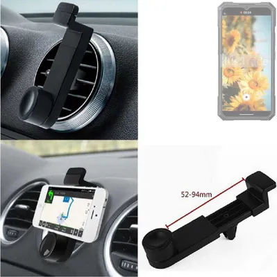 Produktbild von K-S-Trade Lüftungshalterung kompatibel mit Cubot KingKong X KFZ-Halterung Autohalterung Handy-halterung Lüftungsgitter Lüftungsschlitze Schwarz
