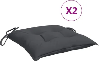 Obrázok produktu pre vankúš na stoličku vidaXL 2 ks. Antracit 50x50x7 cm Oxford Fabric
