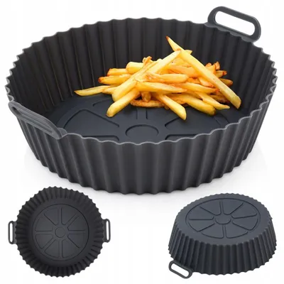 Produktbild von Elhandel Silikoneinsatz für Airfryer, Wiederverwendbare Backform, Grau