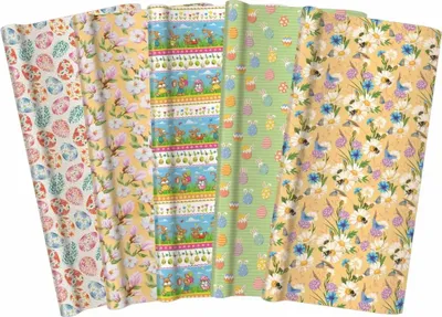 Produktbild von Idena Geschenkpapier Rolle Ostern 70x200cm 5fach sortiert